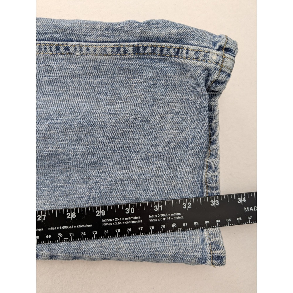 Wrangler Retro Bootcut Jeans Mens 34x34 Light Wash Distressed Western Denim - Picture 6 of 8